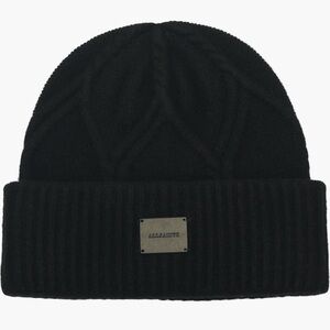 AllSaints Brushed Wool Cable Beanie Black 🤍